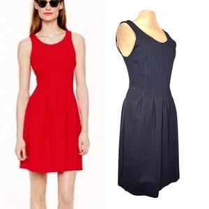 J.Crew scoop-neck Navy Dress Sleeveless Mini fit and flare scuba fabric A5434